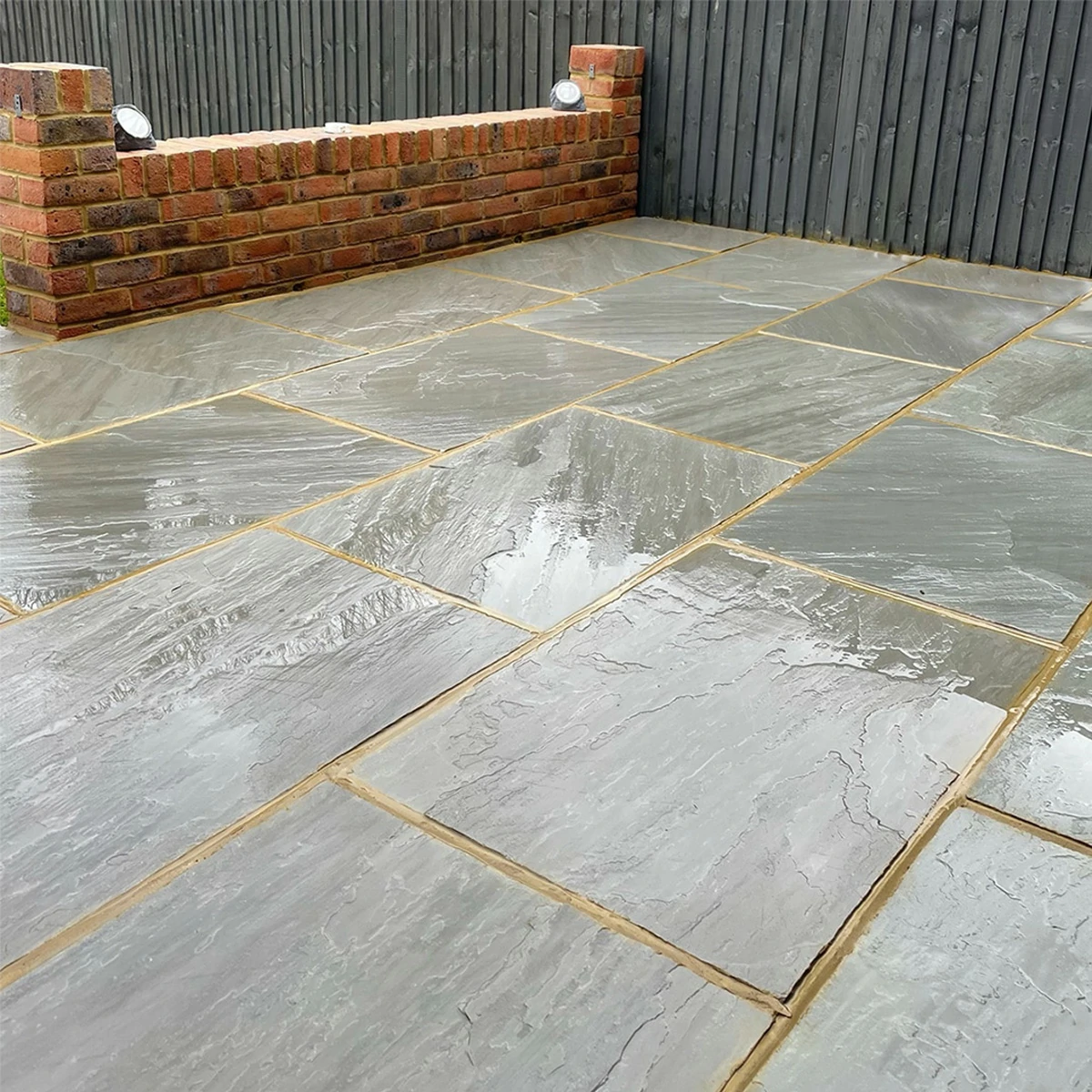 Kandla Grey Indian Sandstone Paving Slabs - Tumbled - 600x600 - 22mm